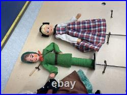 Antique German BAPS Rod Puppets Vintage Little Red Riding Hood Theater Dolls