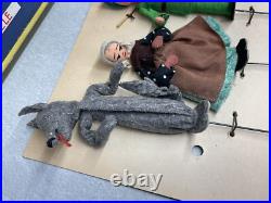 Antique German BAPS Rod Puppets Vintage Little Red Riding Hood Theater Dolls