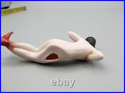 Antique German Bathing Beauty Mermaid Figurine Nude Fins Vtg Bisque VGC