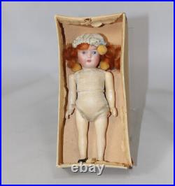 Antique German Bathing Beauty Walther & Sohn Bisque Doll in Orig Box