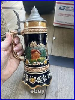 Antique German Beer Stein Musical With Lili Marleen