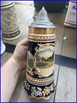 Antique German Beer Stein Musical With Lili Marleen