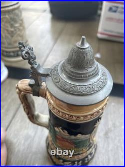 Antique German Beer Stein Musical With Lili Marleen