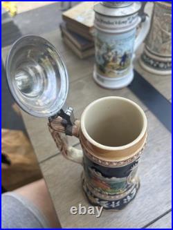 Antique German Beer Stein Musical With Lili Marleen