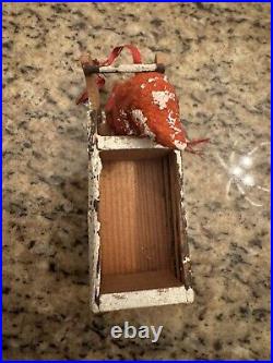 Antique German Belsnickel Santa Claus & Sleigh 5