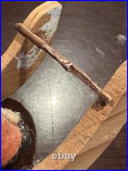 Antique German Belsnickel Santa Claus & Sleigh 7 Signed Germany Wooden sa246