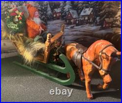 Antique German Belsnickel-Stamped in Sleigh withHorse staged Christmas Scene