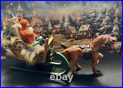 Antique German Belsnickel-Stamped in Sleigh withHorse staged Christmas Scene
