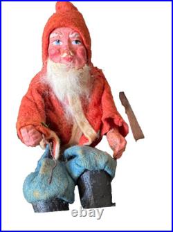 Antique German Belsnickel-Stamped in Sleigh withHorse staged Christmas Scene