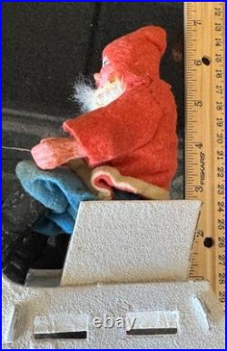 Antique German Belsnickel-Stamped in Sleigh withHorse staged Christmas Scene