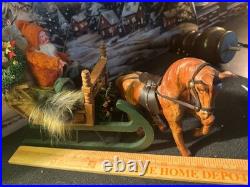Antique German Belsnickel-Stamped in Sleigh withHorse staged Christmas Scene