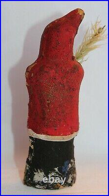 Antique German Belsnickle Santa Claus -black/red Black Beard 6-1/2 Tall