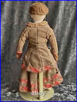 Antique German  Belton Type Solid Dome Bisque Shoulder Head Fashion Doll