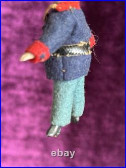 Antique German Bisque 2.875 Soldier Molded Hat Miniature Dollhouse Soldier Doll Antique German Bisque 2.875 Soldier Molded Hat Miniature Dollhouse Soldier Doll
