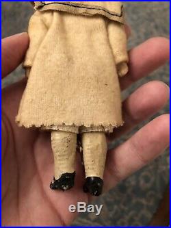 Antique German Bisque 5.5 Mignonette Size Snow Doll All Original Clothes