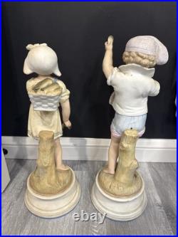 Antique German Bisque Children at the Seaside 15 Boy Girl Figurine Pair