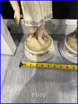 Antique German Bisque Children at the Seaside 15 Boy Girl Figurine Pair