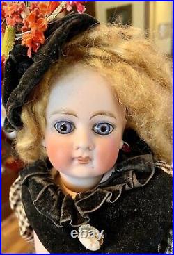 Antique German Bisque Closed Mouth Belton Doll C1890 With Human Hair Wig 18 Antique German Bisque Closed Mouth Belton Doll C1890 With Human Hair Wig 18