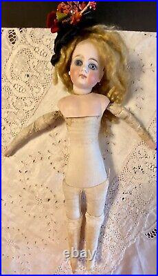 Antique German Bisque Closed Mouth Belton Doll C1890 With Human Hair Wig 18 Antique German Bisque Closed Mouth Belton Doll C1890 With Human Hair Wig 18