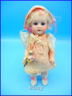 Antique German Bisque Doll 8.5 Gebruder Heubach #8192 Character Blue Sleep Eyes