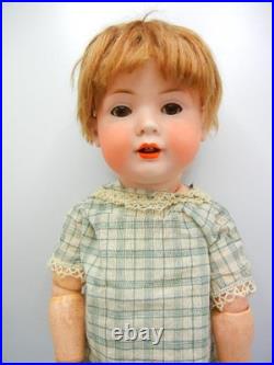 Antique German Bisque Doll Bruno Schmidt B/P Slant Hip Toddler 16.5