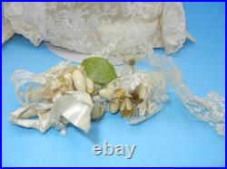 Antique German Bisque Doll Closed Mouth Shoulder Head #7 Gusset Kid Leather 18