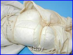 Antique German Bisque Doll Closed Mouth Shoulder Head #7 Gusset Kid Leather 18