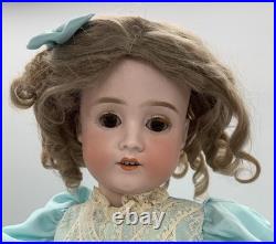 Antique German Bisque Doll Gebruder Kuhnlenz 24 Marked 63 Wood Composition Body
