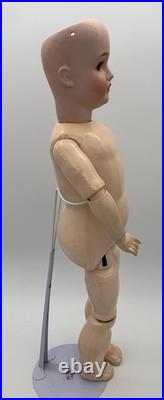 Antique German Bisque Doll Gebruder Kuhnlenz 24 Marked 63 Wood Composition Body