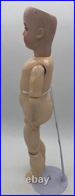 Antique German Bisque Doll Gebruder Kuhnlenz 24 Marked 63 Wood Composition Body
