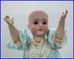 Antique German Bisque Doll Gebruder Kuhnlenz 24 Marked 63 Wood Composition Body