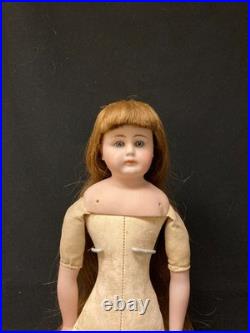 Antique German Bisque Doll on Leather Body with Closed Mouth, Gebruder Kuhnlenz