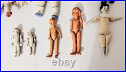 Antique German Bisque Dolls Set Of 16