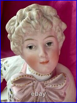 Antique German Bisque Figure Courting Couple Rococo Baroque Sitzendorf Victorian