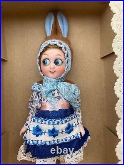 Antique German Bisque Girl Doll Bunny -Googly-Googlie