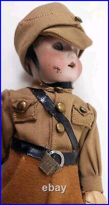 Antique German Bisque Head Child Soldier Military Uniform Doll 9 Antique German Bisque Head Child Soldier Military Uniform Doll 9