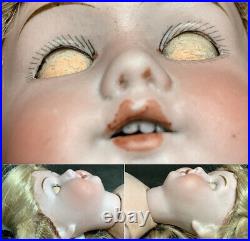 Antique German Bisque Head Compo Body Cabinet Doll Steiner 5/0 Open Mouth Teeth
