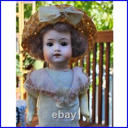 Antique German Bisque Head Doll Compo Body Stamped 410 Germany