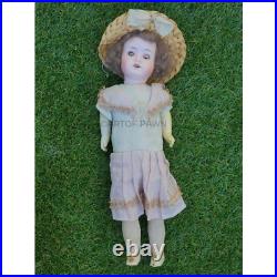 Antique German Bisque Head Doll Compo Body Stamped 410 Germany