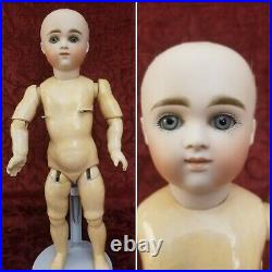 Antique German Bisque Head Doll Early Kestner Moon Face Mold Org Body Wig Pate