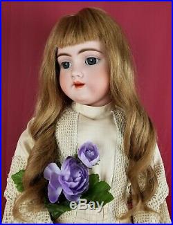 Antique German Bisque Head Doll Handwerck 119 Jointed Body Blue Sleep Eyes 27
