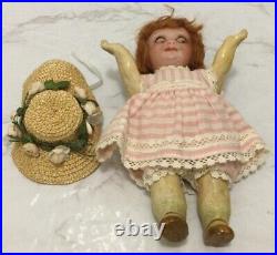 Antique German Bisque Head Googly Doll Germany Composition 323 Jointed