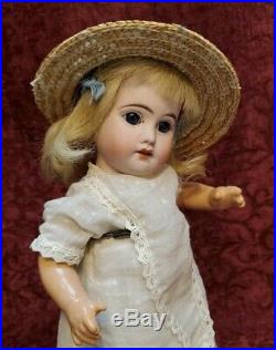 Antique German Bisque Head Toddler Straight Leg Mystery Doll Paperweight Eyes