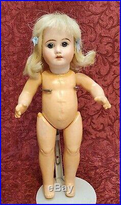 Antique German Bisque Head Toddler Straight Leg Mystery Doll Paperweight Eyes