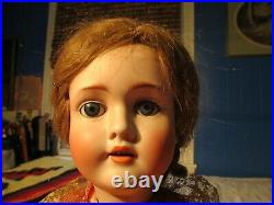Antique German Bisque Headed Doll, 24 Inches Tall