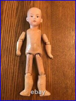 Antique German Bisque Heubach Boy Doll with Painted Eyes