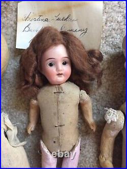 Antique German Bisque Paper Mache Doll Lot Of 5 Repair Restore DEP 1800s-1910s