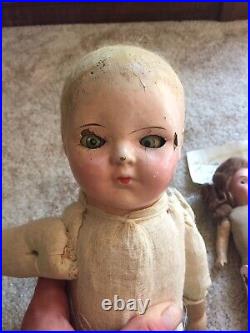 Antique German Bisque Paper Mache Doll Lot Of 5 Repair Restore DEP 1800s-1910s