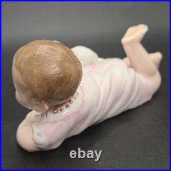 Antique German Bisque Piano Baby with Playful Kitten Victorian-era Baby Bottle