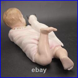 Antique German Bisque Piano Baby with Playful Kitten Victorian-era Baby Bottle